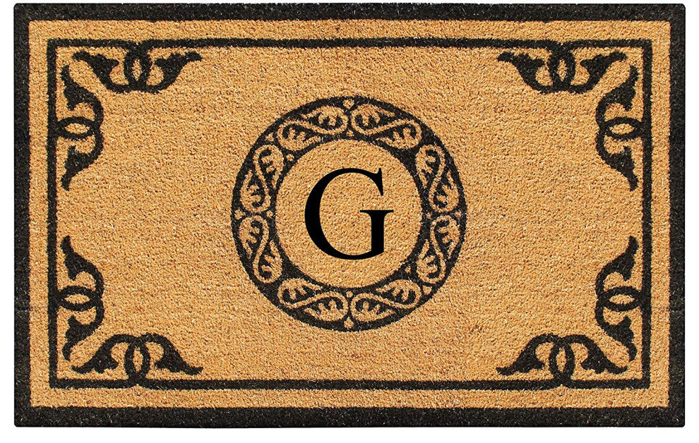 A1HC Hand-Crafted by Artisans Geneva Monogrammed Entry Doormat, 30"x48", G