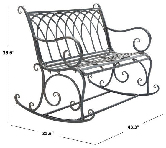 Safavieh Ressi Rock Bench, Black Rust