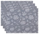 18"x14" Traditional Floral, Floral Print Placemat, Gray, Set of 4