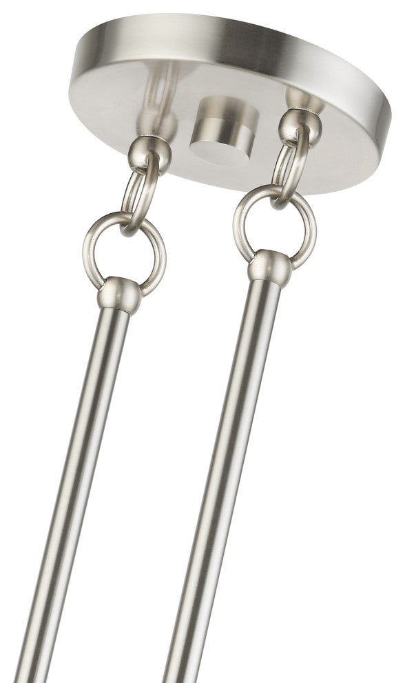 3 Light Brushed Nickel Linear Chandelier