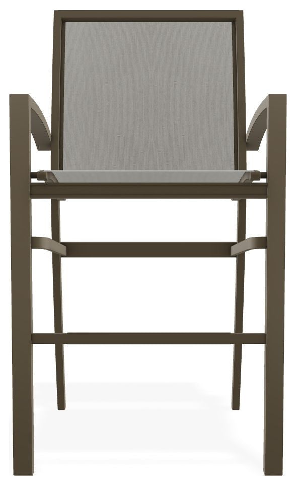Kendall Sling Bar Height Stackable Outdoor Stool, Augustine Oyster/Beachwood