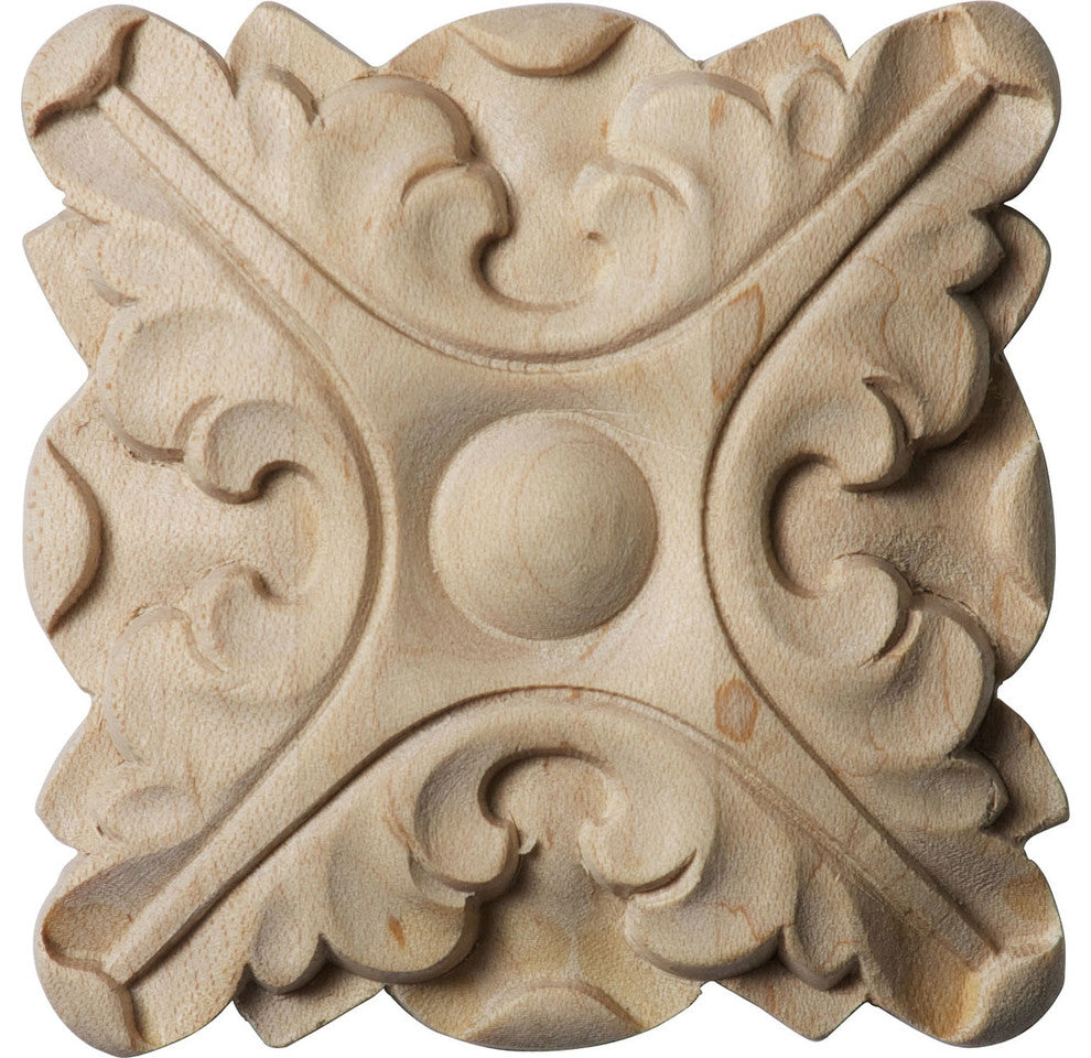 2 3/4"W x 2 3/4"H x 1/2"P Acanthus Rosette, Cherry