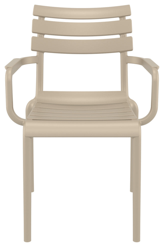 Paris Resin Outdoor Arm Chair, Set of 2, Taupe