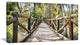 "Wooden Bridge in Forest" Wooden Sea Bridge Canvas Wall Art, 40"x20"