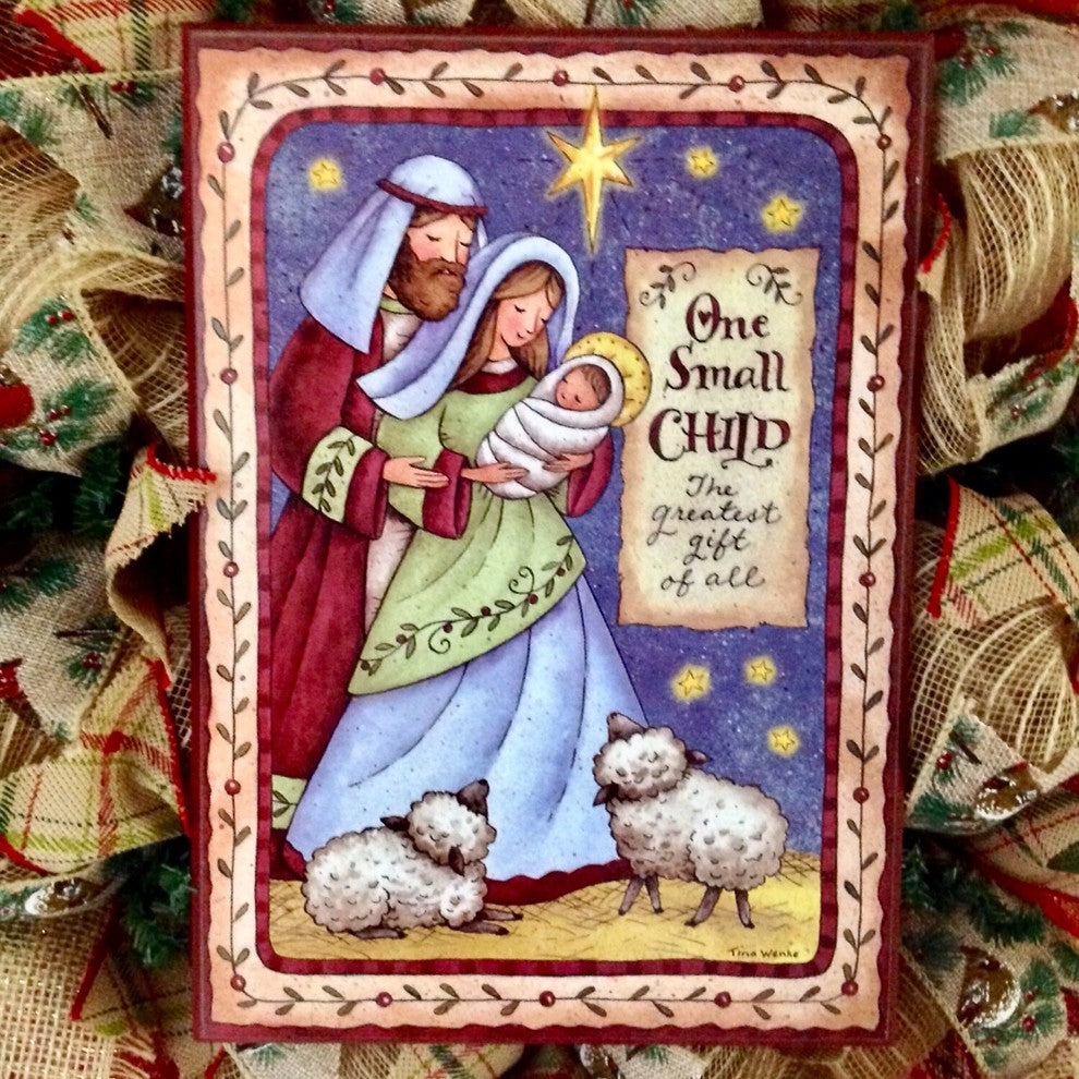 One Small Child The Greatest Gift Of All Christmas Deco Mesh Wreath Handmade