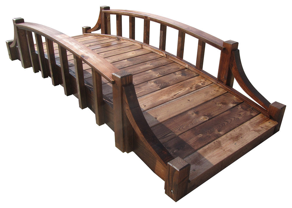 SamsGazebos 8 ft French Country Wood Garden Bridge