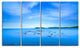 "Baratti Bay Small Rocks in Blue Sea" Seashore Wall Art, 4 Panels, 48"x28"