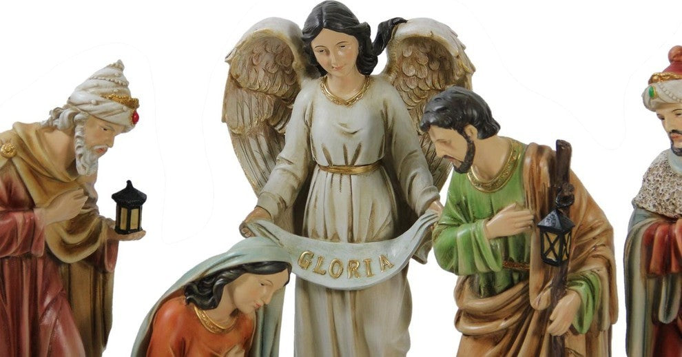 11-Piece Religious Christmas Nativity Set With Removable Baby Jesus