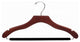 Wooden Suit Hanger With Velvet Bar, Walnut/Chrome, Box of 25