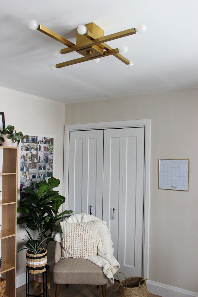 Dona 8-Light Flush Mount, Aged Brass