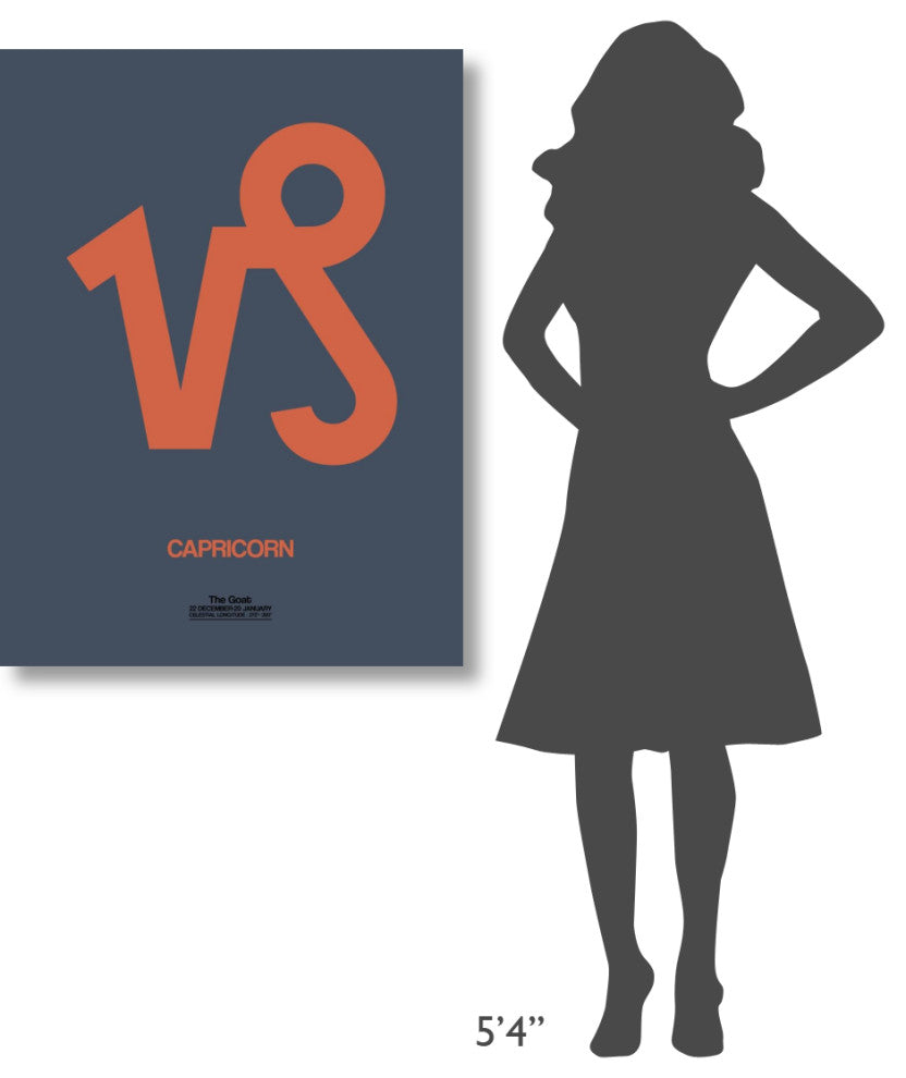 "Capricorn Zodiac Sign Orange" Fine Art Print
