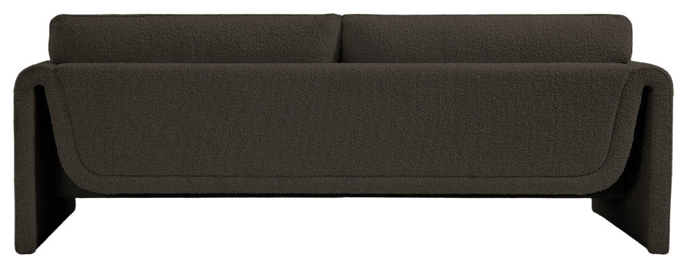 Stylus Boucle Fabric Upholstered Sofa, Brown