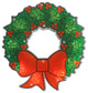 11" Holographic Lighted Berry Wreath Christmas Window Silhouette