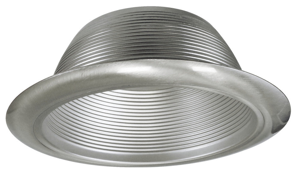 NICOR 6 inch White Recessed Baffle Trim, Nickel