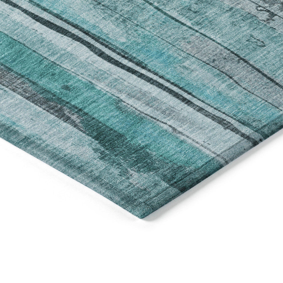 Machine Washable Indoor/Outdoor Chantille ACN1874 Teal 3' x 5' Rug