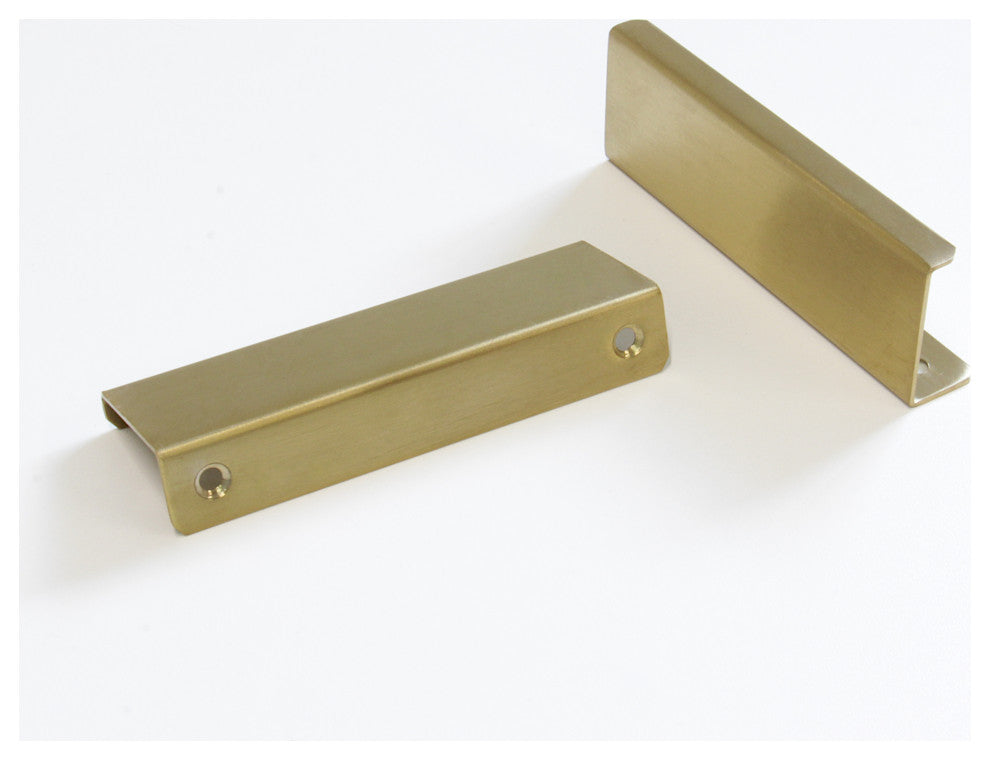 RCH Modern Stainless Steel Finger Edge Pull, Various Finishes, Brushed Gold, 4 1
