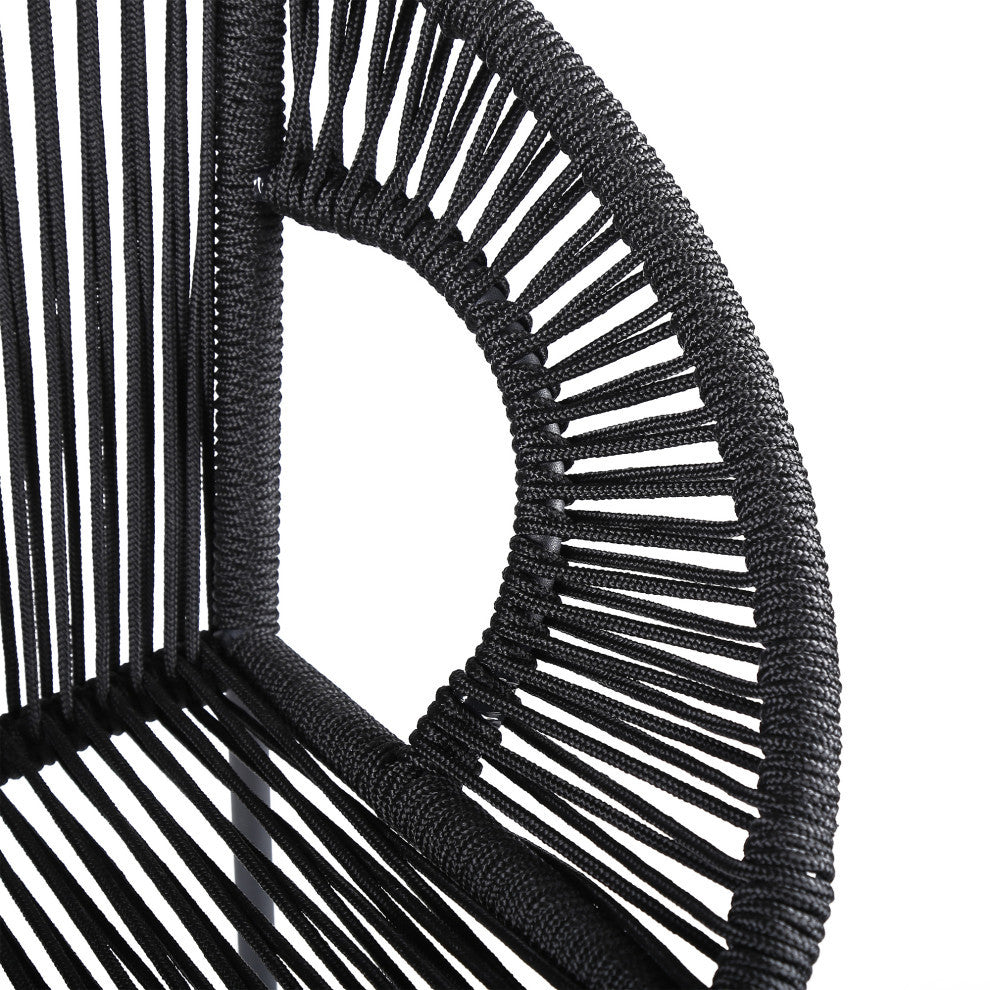 Acapulco 30" Indoor Outdoor Steel Bar Stool With Black Rope