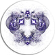 Dark Purple Fractal Flower Design, Abstract Round Wall Art, 36"