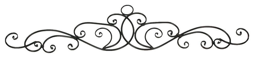 Antique Bronze Metal Elegant Scrolls Wall Pediment Set of 2