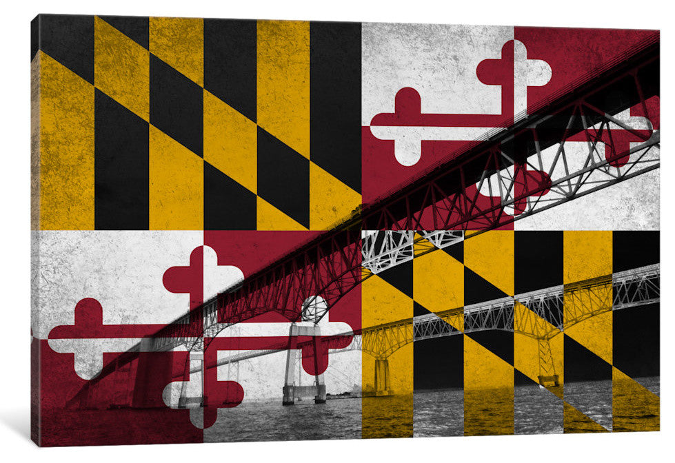 "State Flag Overlay Series: Maryland" by iCanvas, 18x12x1.5"
