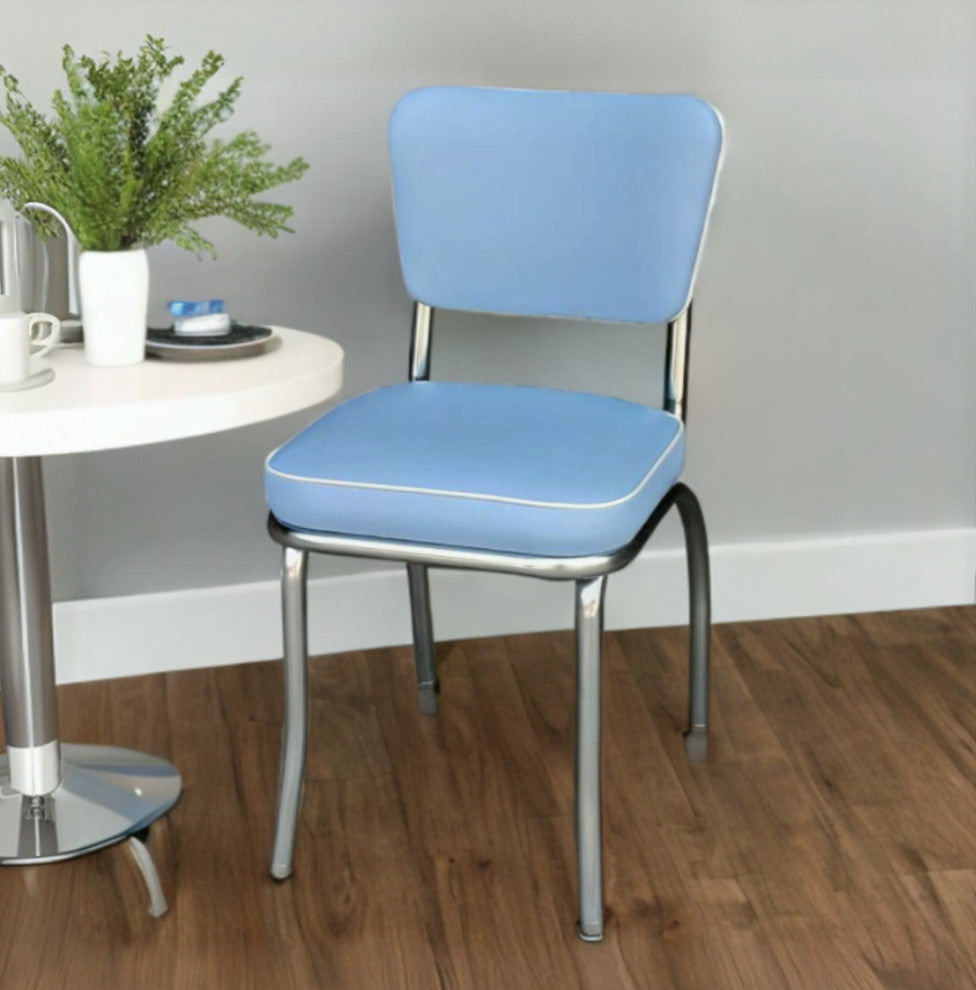 Retro Home Upholstered Dining Chair, Bristol Blue