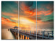 "Wooden Bridge Under Colorful Sky" Sea Bridge Metal Wall Art, 3 Panels, 36"x28"