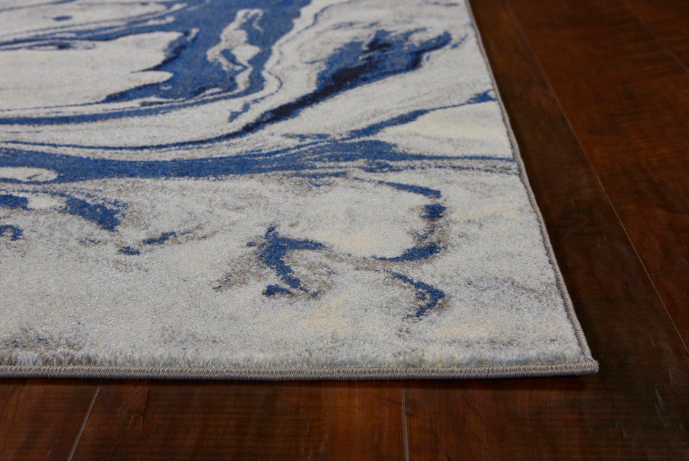 Illusions 6201 Blue Watercolors Rug, 5'3"x7'7"