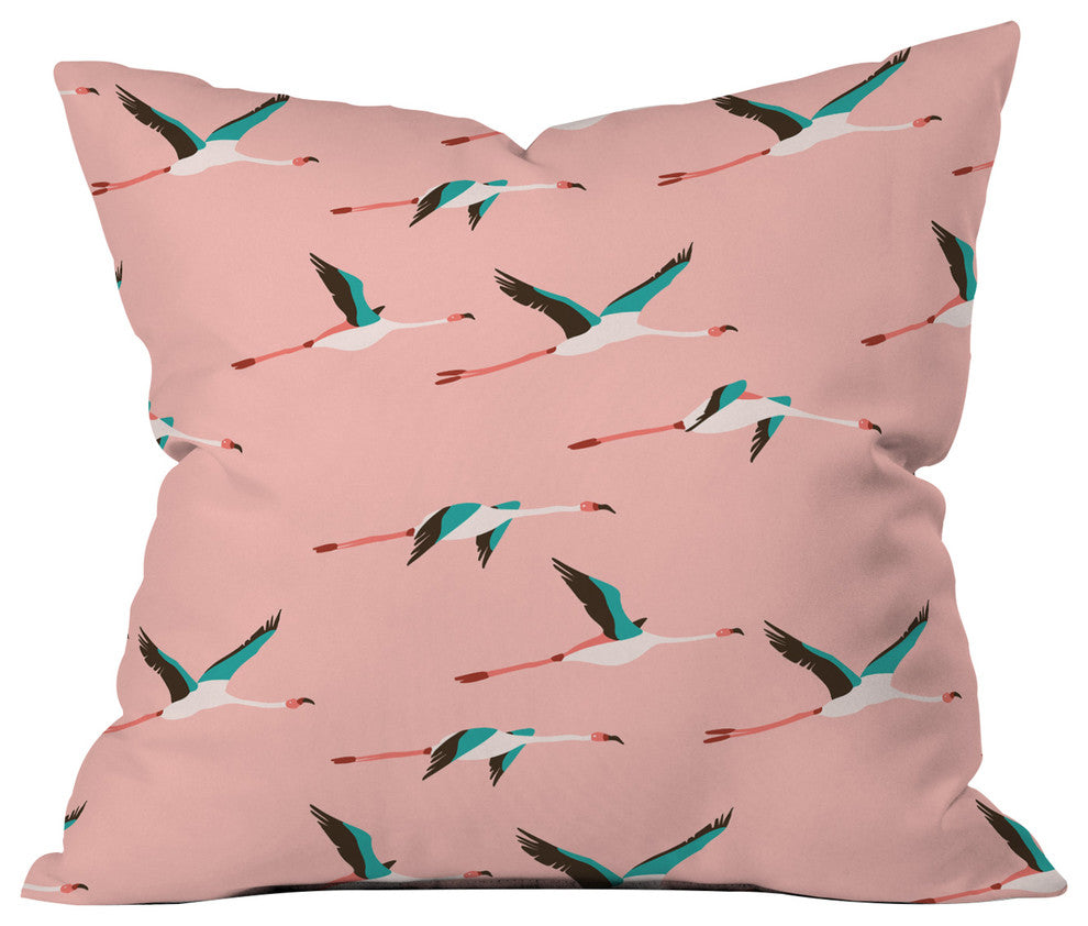 Holli Zollinger Flamingo Pink Throw Pillow, 16"x16"