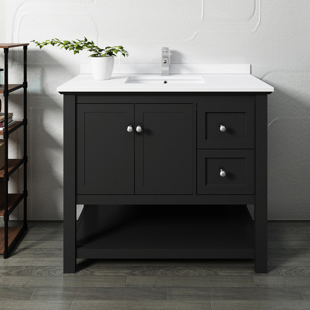 Fresca Manchester 40" Black Cabinet With Top and Sink