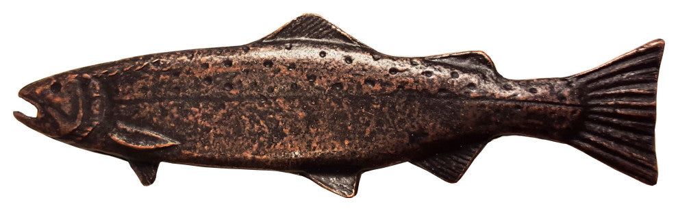 New Long Trout Left Face Cabinet Pull, Oil Rubbed Bronze