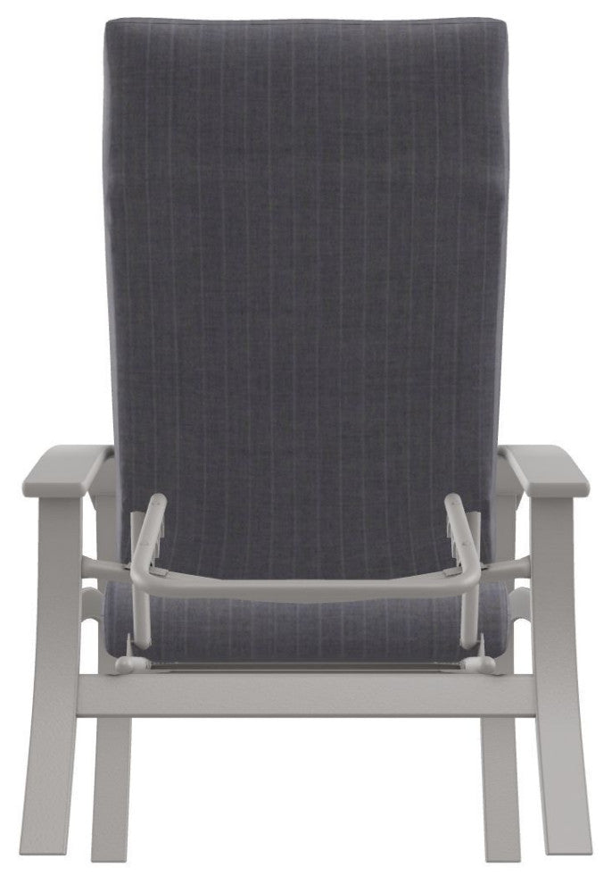 Belle Isle Cushion Outdoor Adjustable Back Chair, Ticking Fog/Warm Gray