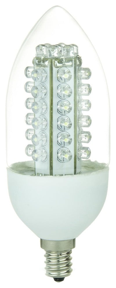 Torpedo Tip Chandelier, 100 Lumens, Candelabra Base, White