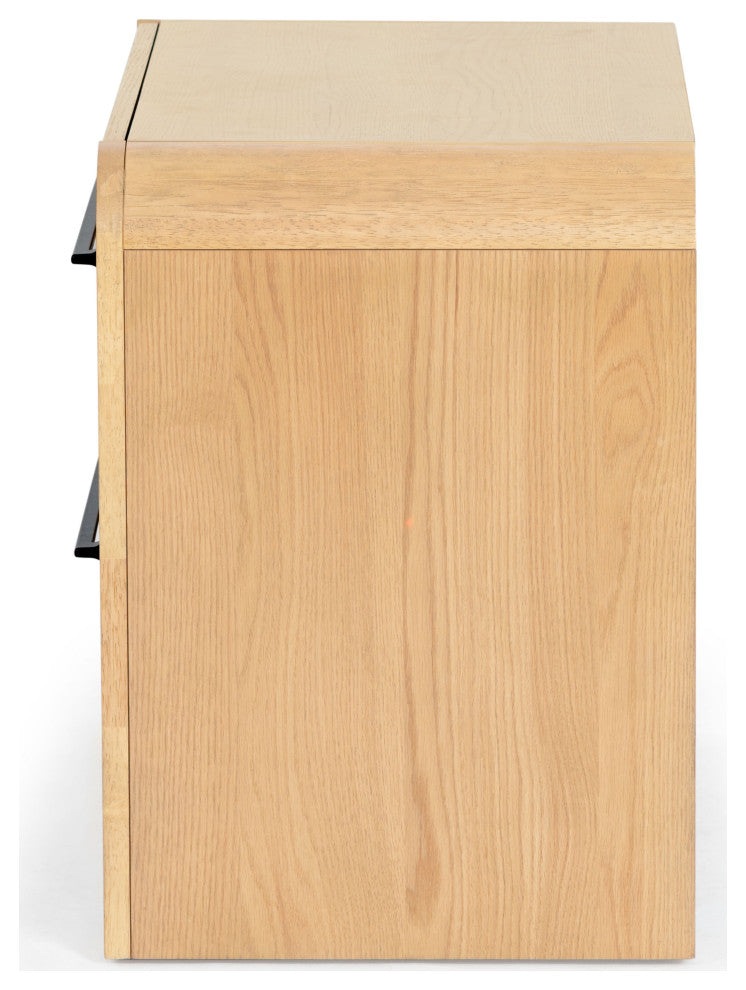 Safavieh Couture Katrina 2 Drawer Nightstand, Natural/Black