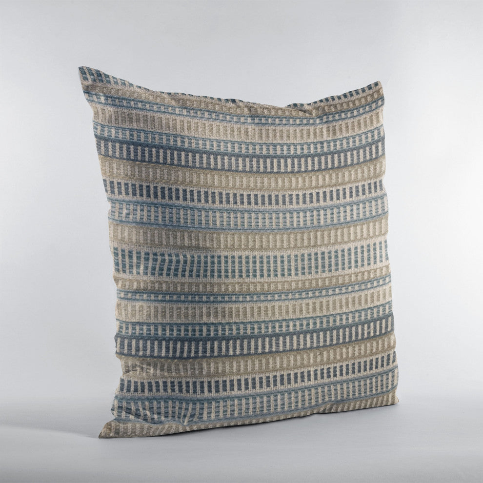 Plutus Blue Strings Stripe Luxury Throw Pillow, 24"x24"