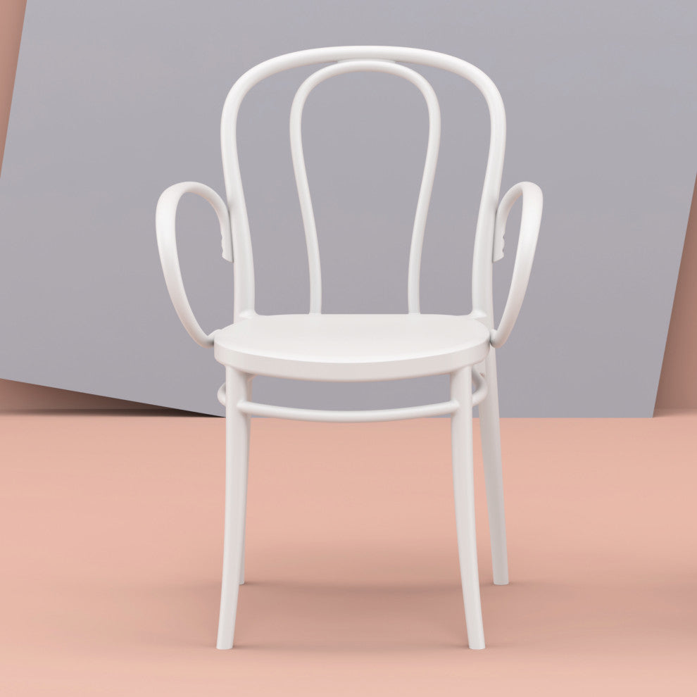 Victor XL Resin Outdoor Arm Chair White, Set of 2