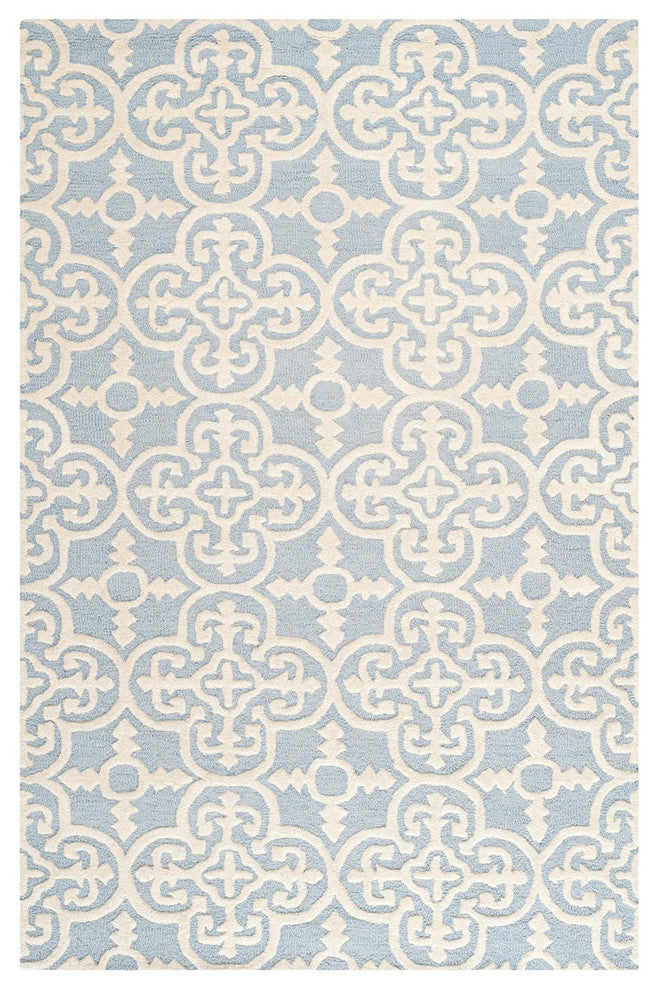 Safavieh Cambridge Cam133A Light Blue, Ivory Area Rug, 6'0" X 9'0"