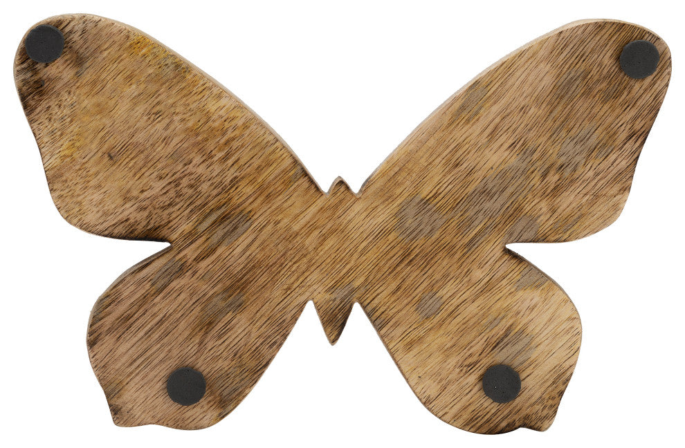 Wood, 9" Butterfly Deco, Brown