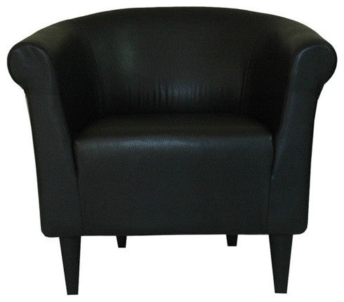 Attractive Leather Upholstered Club Chair, Black