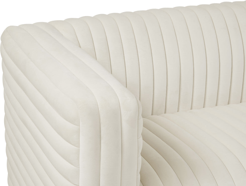 Ravish Velvet Upholstered Chair, Cream, Chair