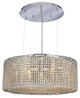 Elegant Moda Dining Room Light, Chrome Finish With Royal Cut Crystal