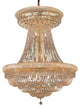 Elegant Primo Foyer Hall Light, Gold Finish With Royal Cut Crystal