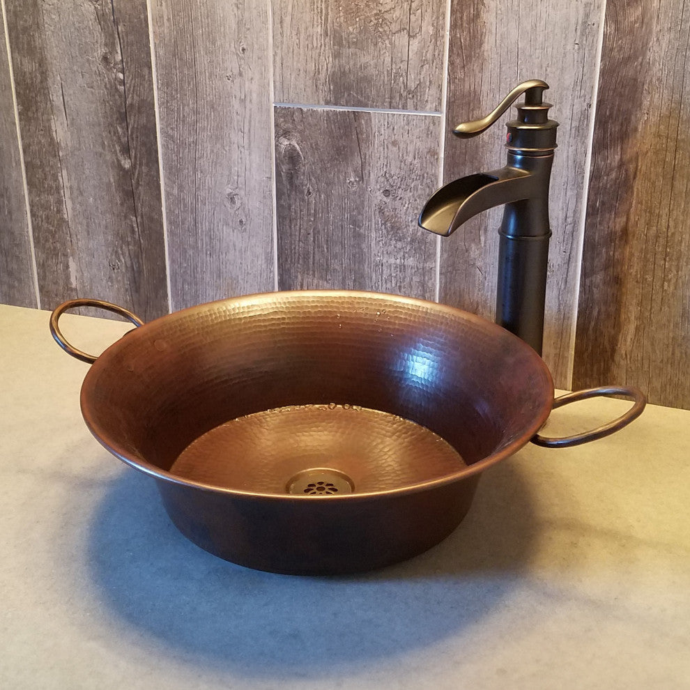 Copernicus 21" Vessel Bathroom Sink, Copper