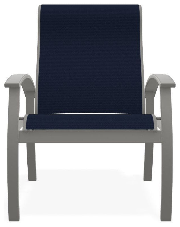 Belle Isle Sling Adjustable Outdoor Dining Chair, Navy/Snow