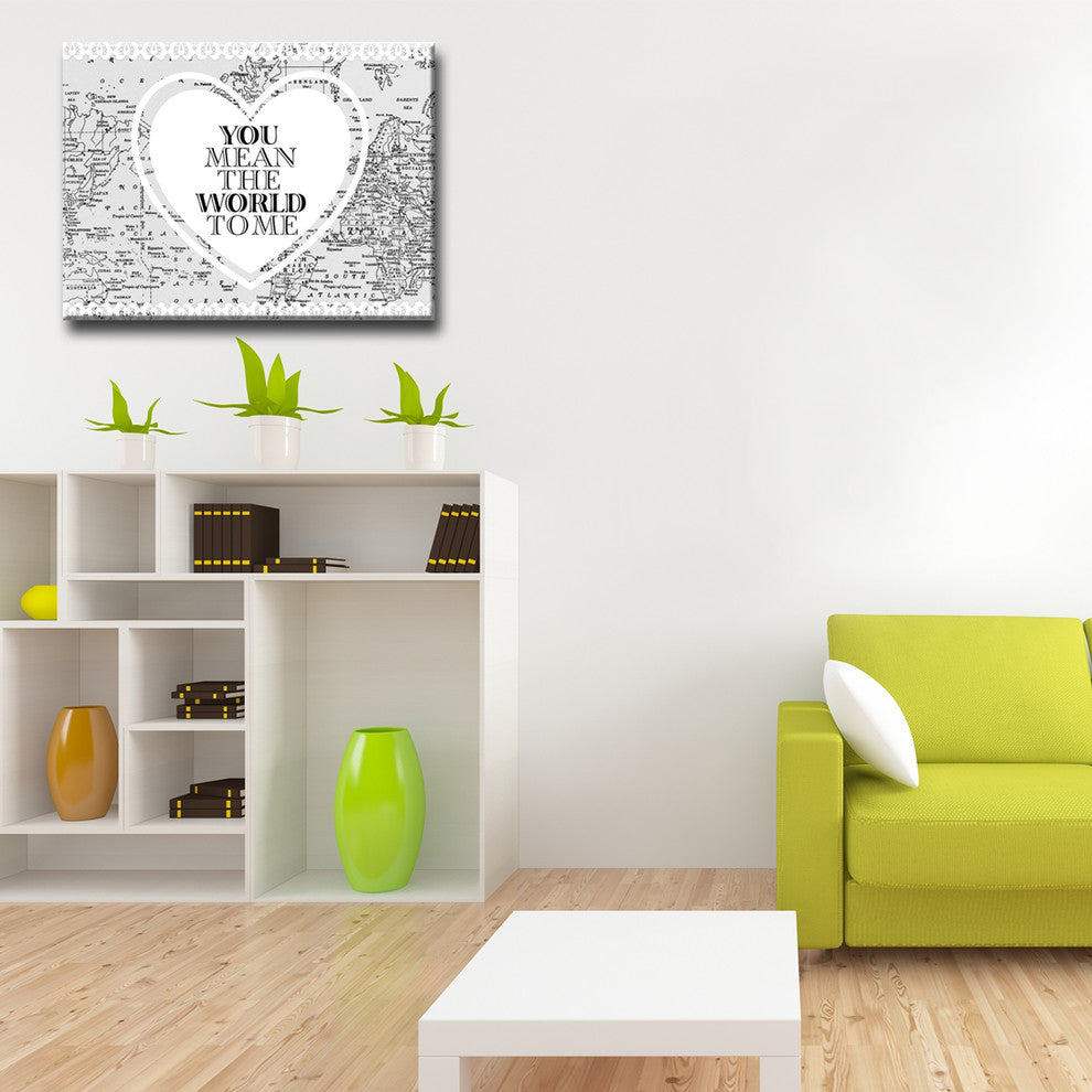 Ready2HangArt 'You Mean the World to Me' Canvas Art, (Xs) 12" Hx16" W