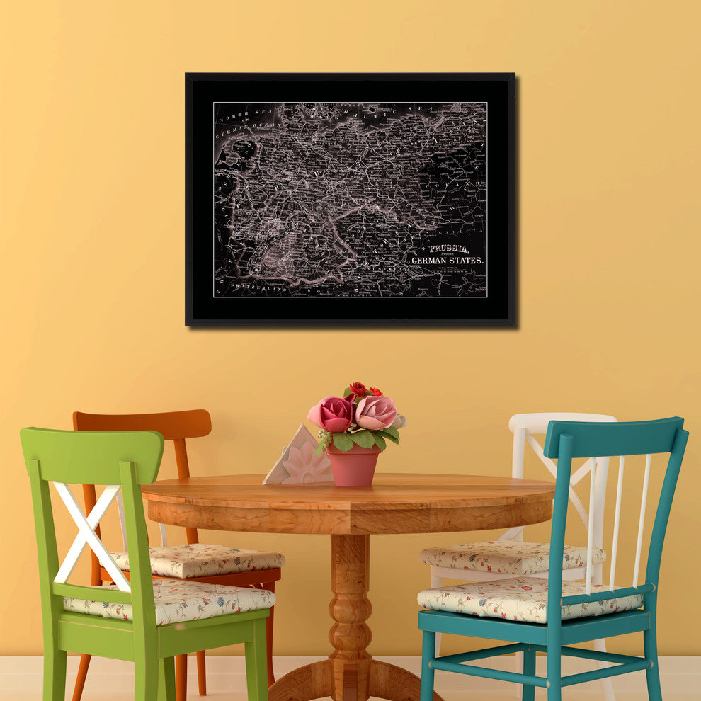 Prussia Germany Vintage Vivid Sepia Map Canvas, 16"x21"