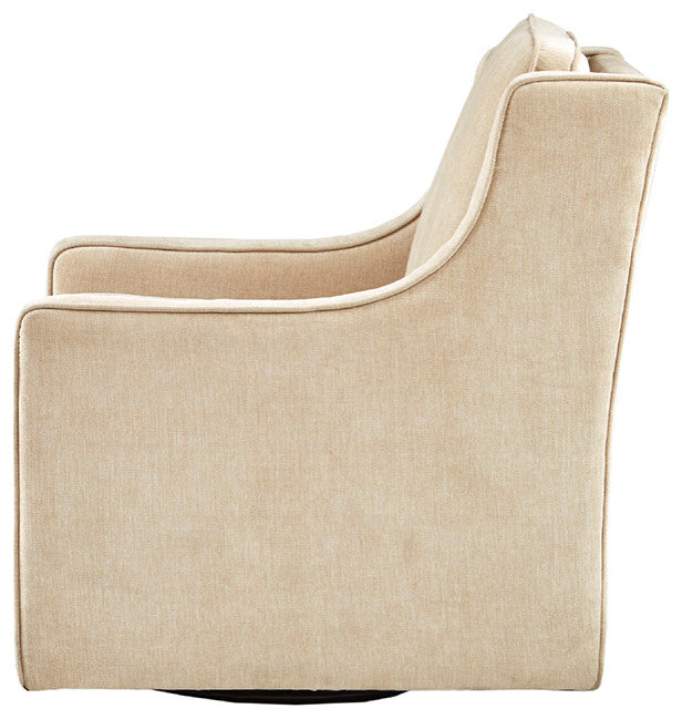Madison Park Harris Transitional Patterned Swivel Lounge Chair, Cream
