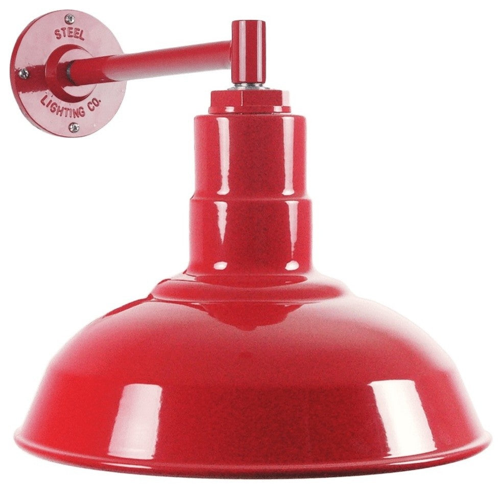 The 12" Westchester Industrial Barn Light with 11" Straight Arm , Red