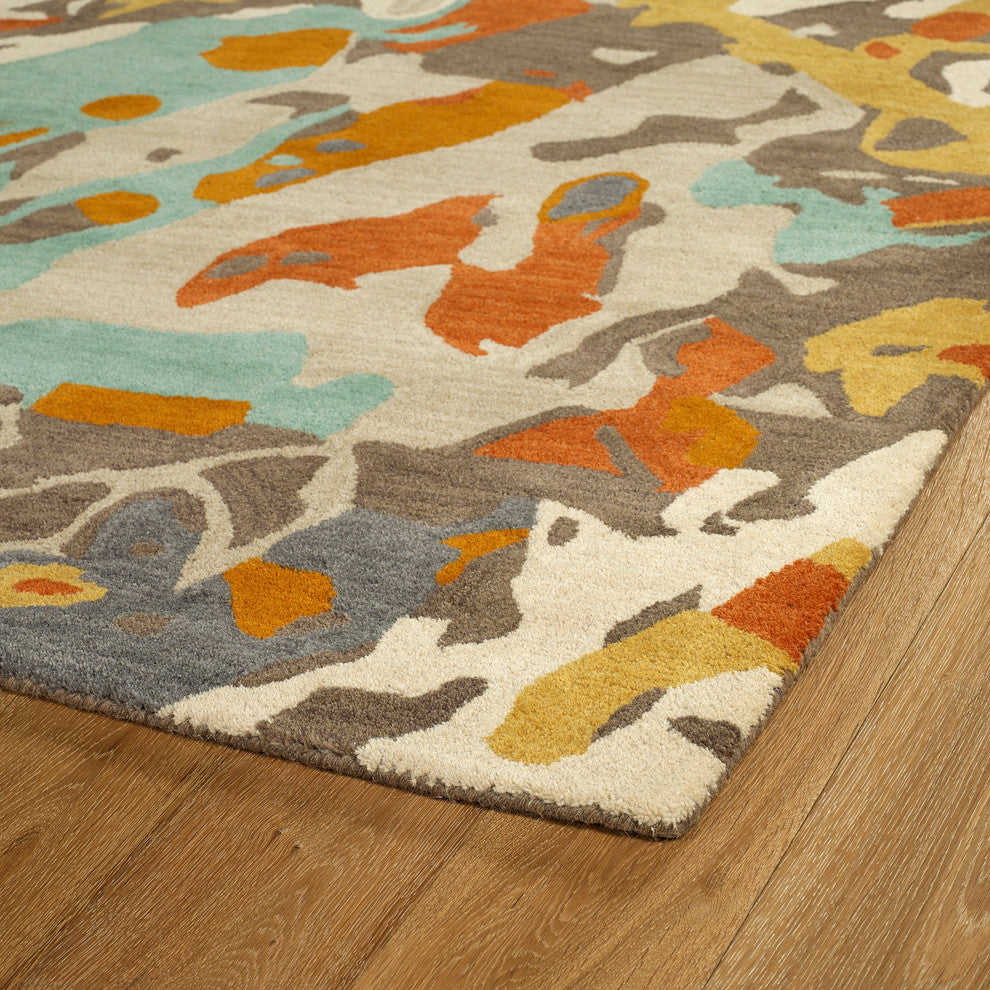 Kaleen Hand-Tufted Pastiche Multi Wool Rug, 5'x7'9"