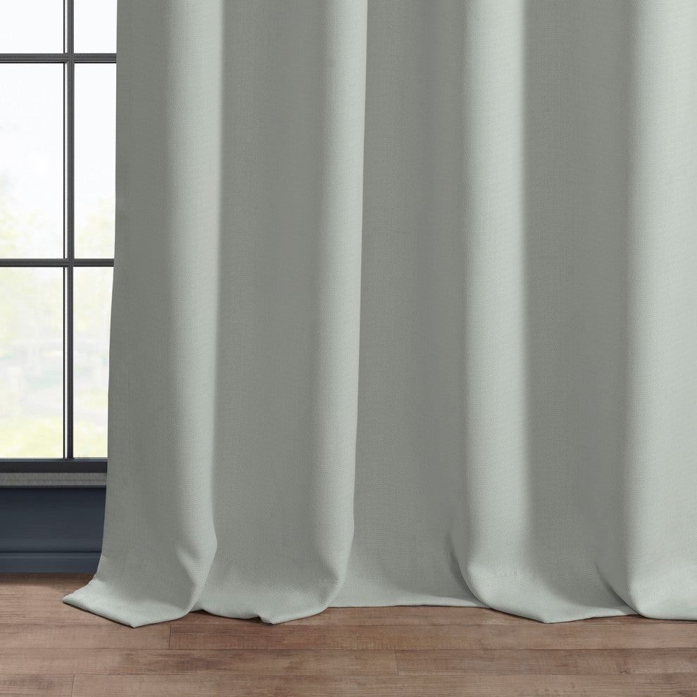 Faux Linen Grommet Room Darkening Curtain Single Panel, Oyster, 50"x96"