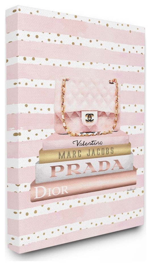 Pink Designer Bag on Fashion Bookstack over Pattern24x30